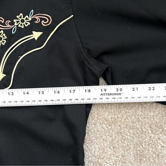 Panhandle Slim Retro Western Wear Long Sleeve Button Down Embroidered Shirt - Picture 6 of 7